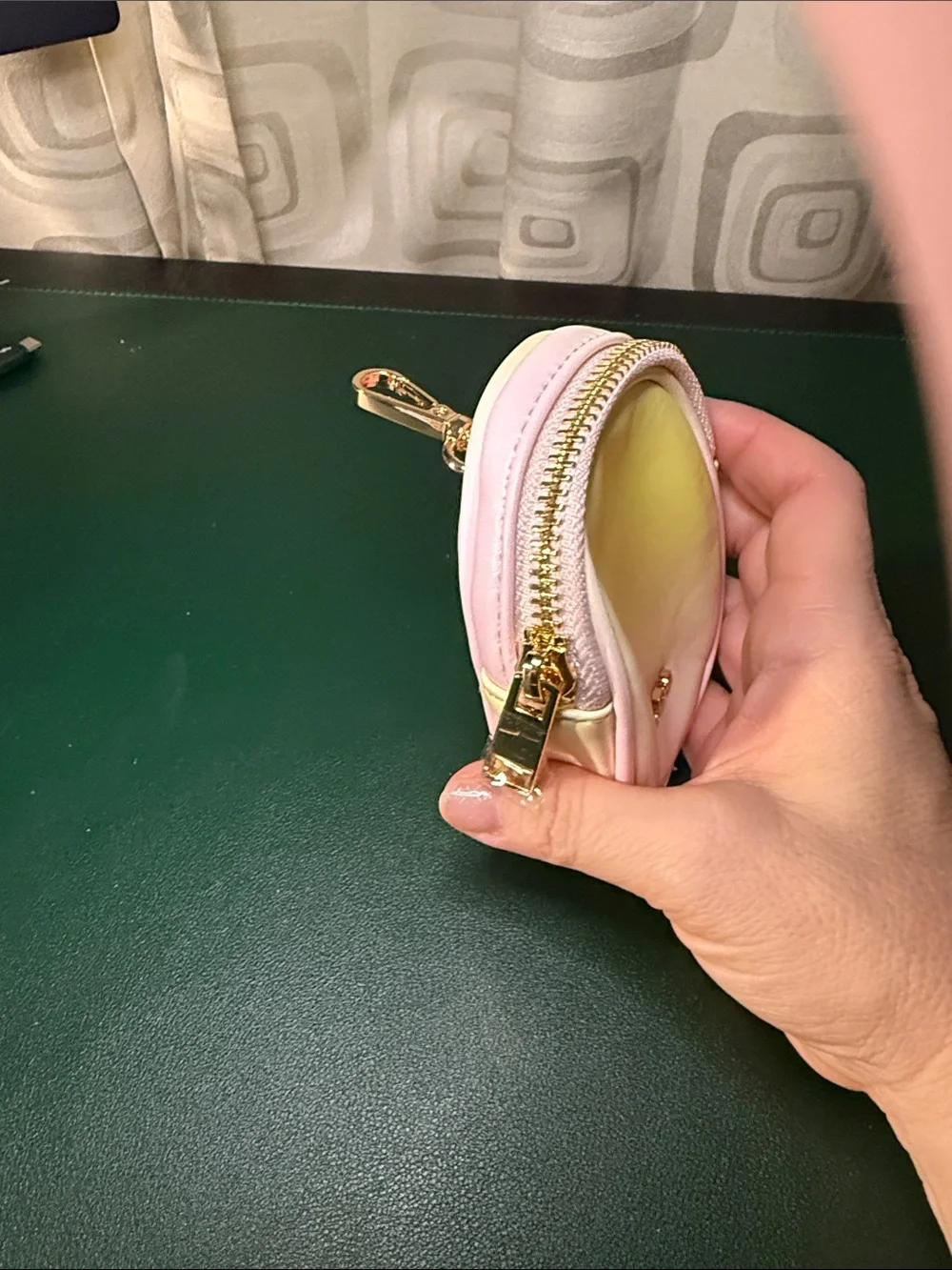 ALDO Pink and Pale Yellow Gradient Mini Coin Pouch